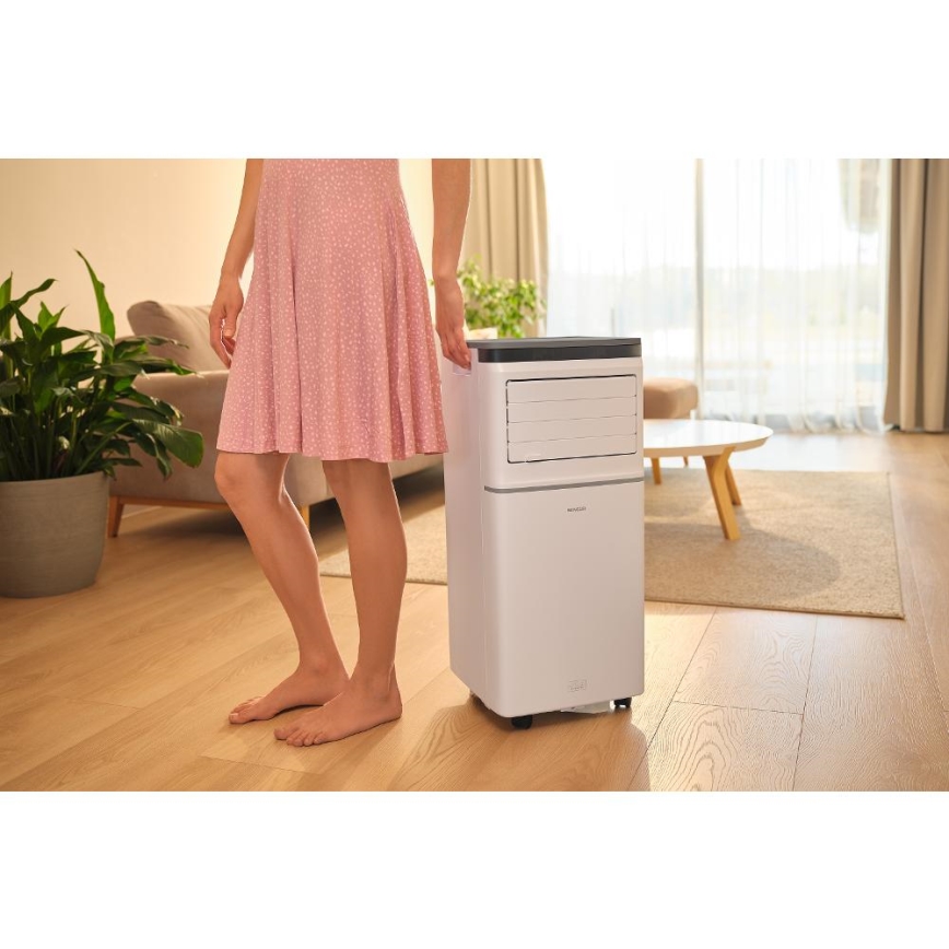 Sencor - Chytrá mobilní klimatizace 3v1 včetně kompletního příslušenství 815W/230V 8000 BTU Wi-Fi bílá + dálkové ovládání