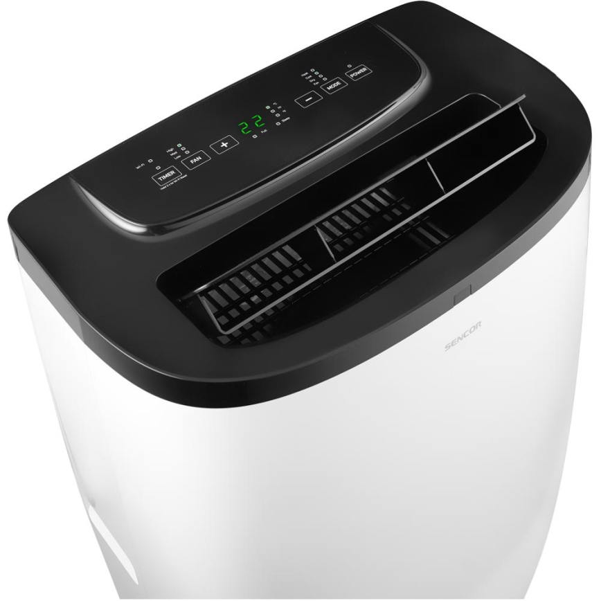 Sencor - Chytrá mobilní klimatizace 4v1 včetně kompletního příslušenství 1700W/230V 12000 BTU Wi-Fi bílá + dálkové ovládání