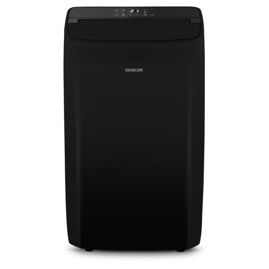Sencor - Chytrá mobilní klimatizace 4v1 včetně kompletního příslušenství 900W/230V 9000 BTU Wi-Fi černá + dálkové ovládání