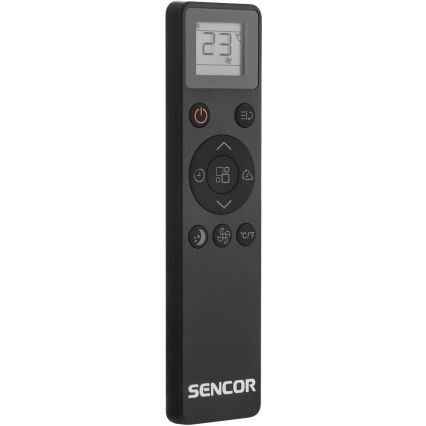 Sencor - Chytrá mobilní klimatizace 4v1 včetně kompletního příslušenství 900W/230V 9000 BTU Wi-Fi černá + dálkové ovládání
