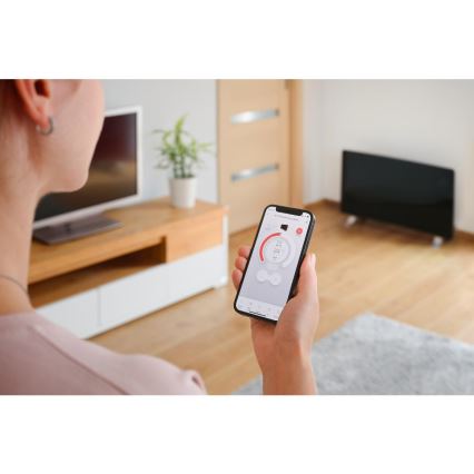 Sencor - Chytrý elektrický přímotop/konvektor 1200/2400W/230V IP24 Wi-Fi černá