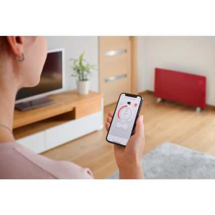 Sencor - Chytrý elektrický přímotop/konvektor 1200/2400W/230V IP24 Wi-Fi červená