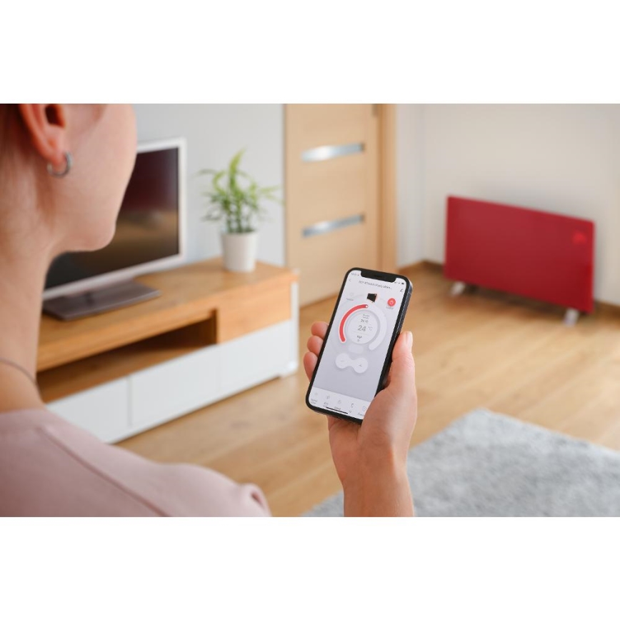 Sencor - Chytrý elektrický přímotop/konvektor 1200/2400W/230V IP24 Wi-Fi červená