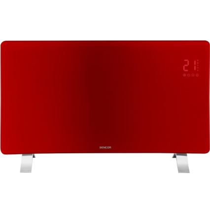 Sencor - Chytrý elektrický přímotop/konvektor 1200/2400W/230V IP24 Wi-Fi červená