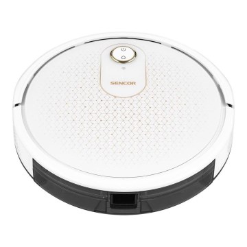 Sencor - Chytrý robotický vysavač s mopem 2v1 28W/2600 mAh Wi-Fi bílá + dálkové ovládání