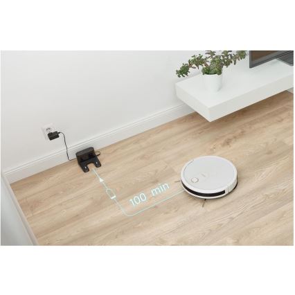 Sencor - Chytrý robotický vysavač s mopem 2v1 28W/2600 mAh Wi-Fi bílá + dálkové ovládání