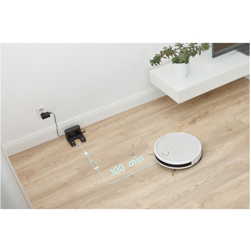 Sencor - Chytrý robotický vysavač s mopem 2v1 28W/2600 mAh Wi-Fi bílá + dálkové ovládání