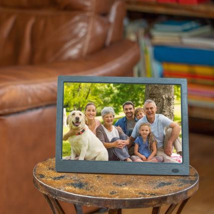 Sencor - Digitální fotorámeček 13,3 s reproduktorem 230V antracit + dálkové ovládání