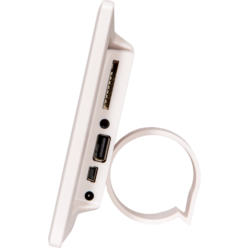 Sencor - Digitální fotorámeček 7 s reproduktorem 230V bílá + dálkové ovládání