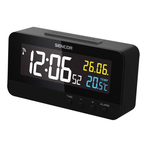 Sencor - Digitální hodiny s budíkem a teploměrem 230V/1xCR2032