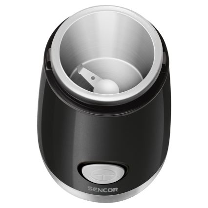 Sencor - Elektrický mlýnek na zrnkovou kávu 60 g 150W/230V černá/matný chrom