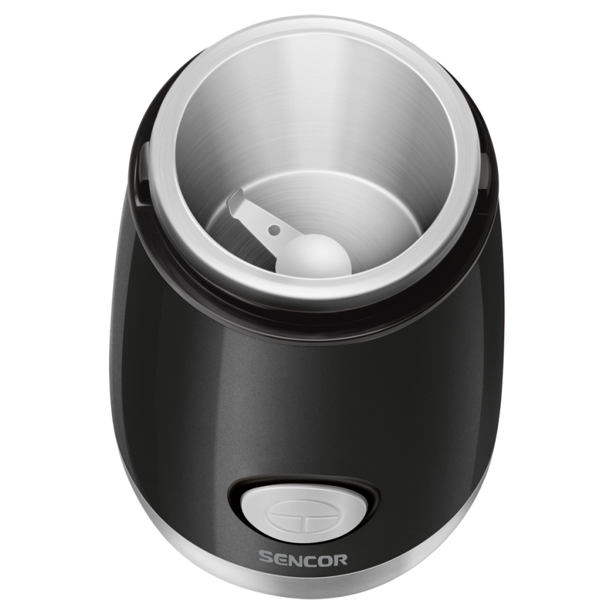 Sencor - Elektrický mlýnek na zrnkovou kávu 60 g 150W/230V černá/matný chrom