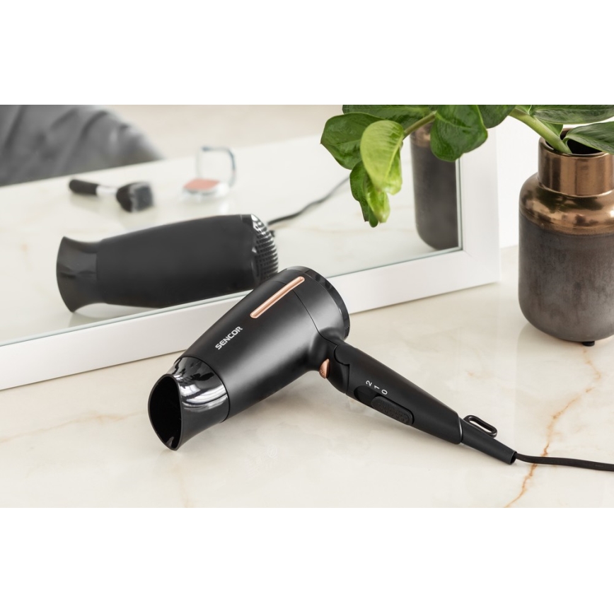 Sencor - Fén 1600W/230V černá/zlatá
