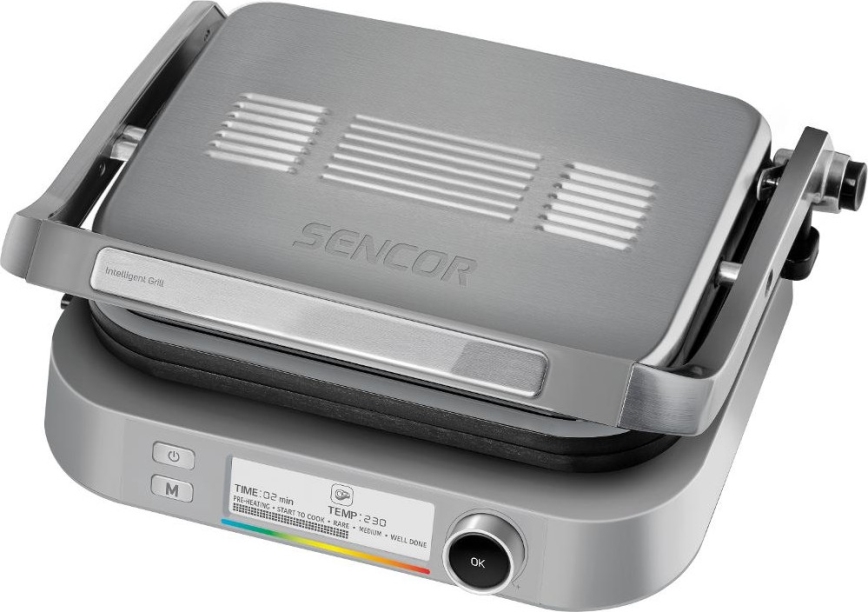 Sencor - Kontaktní gril 2100W/230V matný chrom