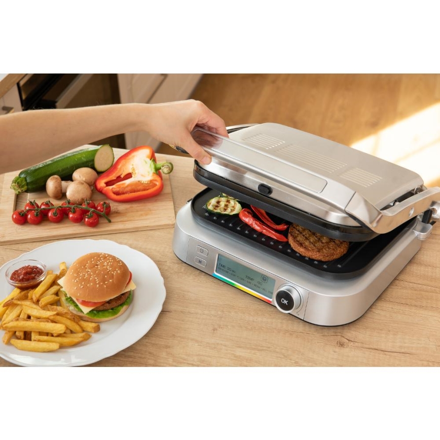 Sencor - Kontaktní gril 2100W/230V matný chrom