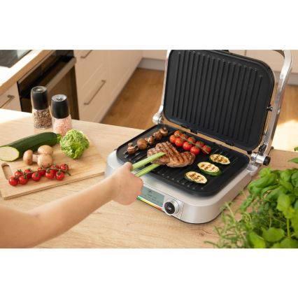 Sencor - Kontaktní gril 2100W/230V matný chrom