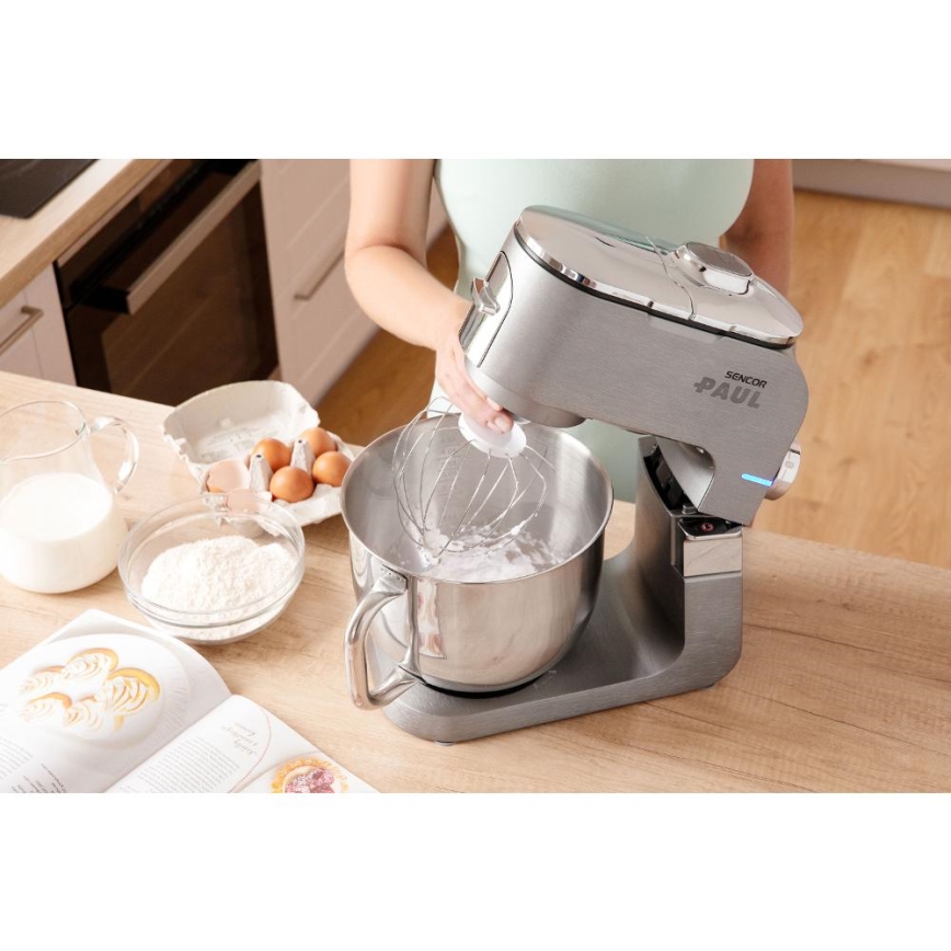 Sencor - Kuchyňský robot s nerezovou mísou 1700W/230V matný chrom