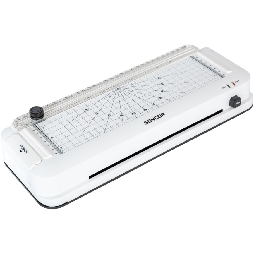 Sencor - Laminátor A4 s řezačkou a děrovačkou 100W/230V bílá