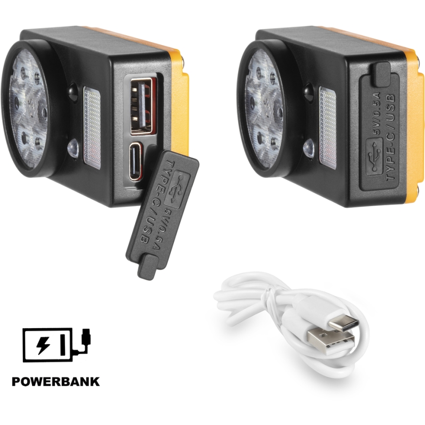Sencor - LED Nabíjecí čelovka s funkcí powerbanky LED/5W/1200 mAh IP44
