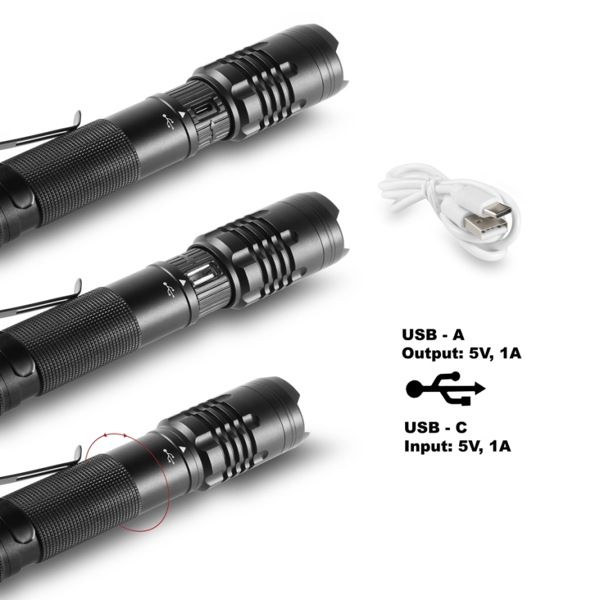 Sencor - LED Nabíjecí svítilna LED/10W IP22 černá