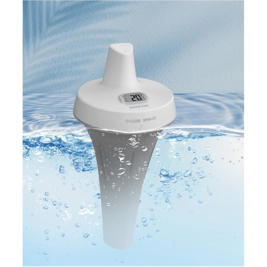 Sencor - Měřící stanice s bezdrátovým bazénovým plovoucím senzorem 2xAA + 2xAA IPX7