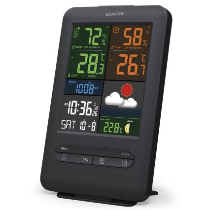 Sencor - Meteostanice s barevným LCD displejem 5V/1xCR2032 + 2xAA