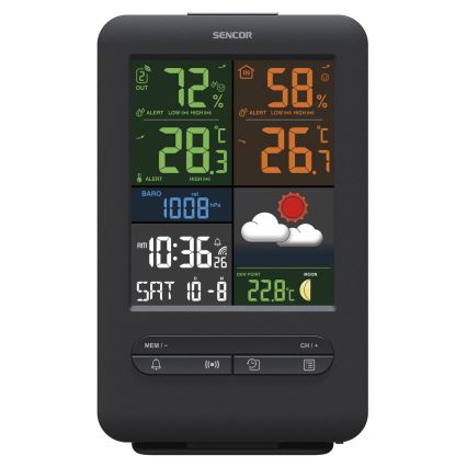 Sencor - Meteostanice s barevným LCD displejem 5V/1xCR2032 + 2xAA