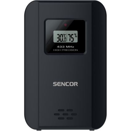 Sencor - Meteostanice s barevným LCD displejem a budíkem 3xAAA + 2x AA černá
