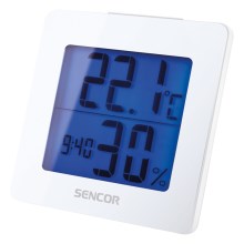 Sencor - Meteostanice s LCD displejem a budíkem 1xAA bílá