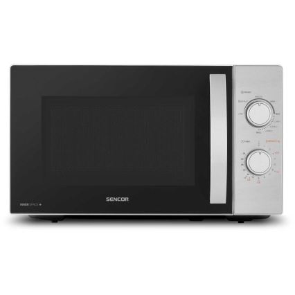 Sencor - Mikrovlnná trouba s funkcí grilu 700W/1000W/230V 20 l matný chrom