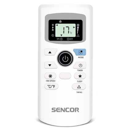 Sencor - Mobilní klimatizace s LED displejem 3v1 1000W/230V 9000 BTU černá + dálkové ovládání