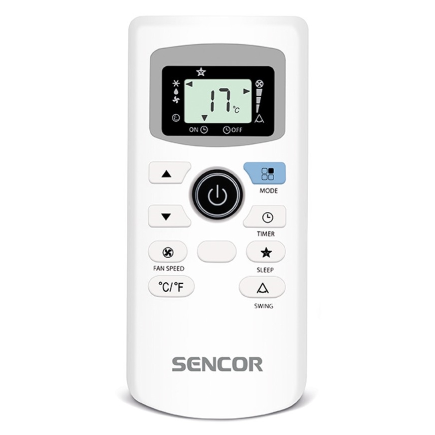 Sencor - Mobilní klimatizace s LED displejem 3v1 1000W/230V 9000 BTU černá + dálkové ovládání