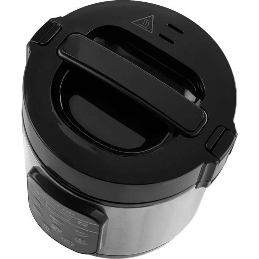 Sencor - Multifunkční rýžovar 350W/230V 0,6 l nerez/černá