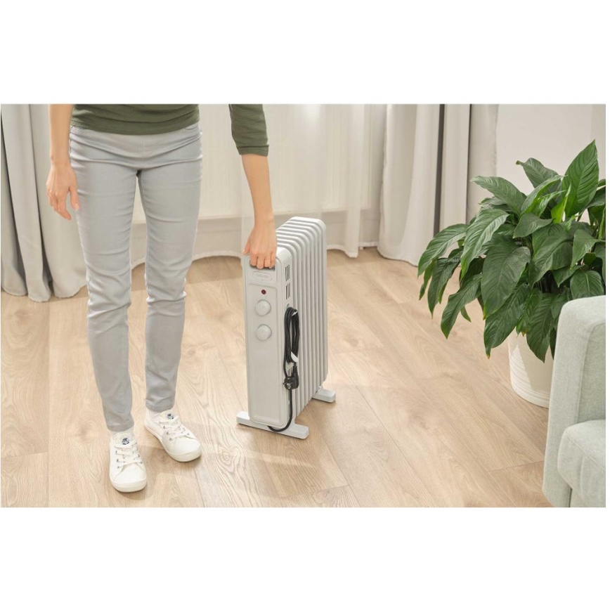 Sencor - Olejový ohřívač s 9 žebry 800/1200/2000W/230V bílá