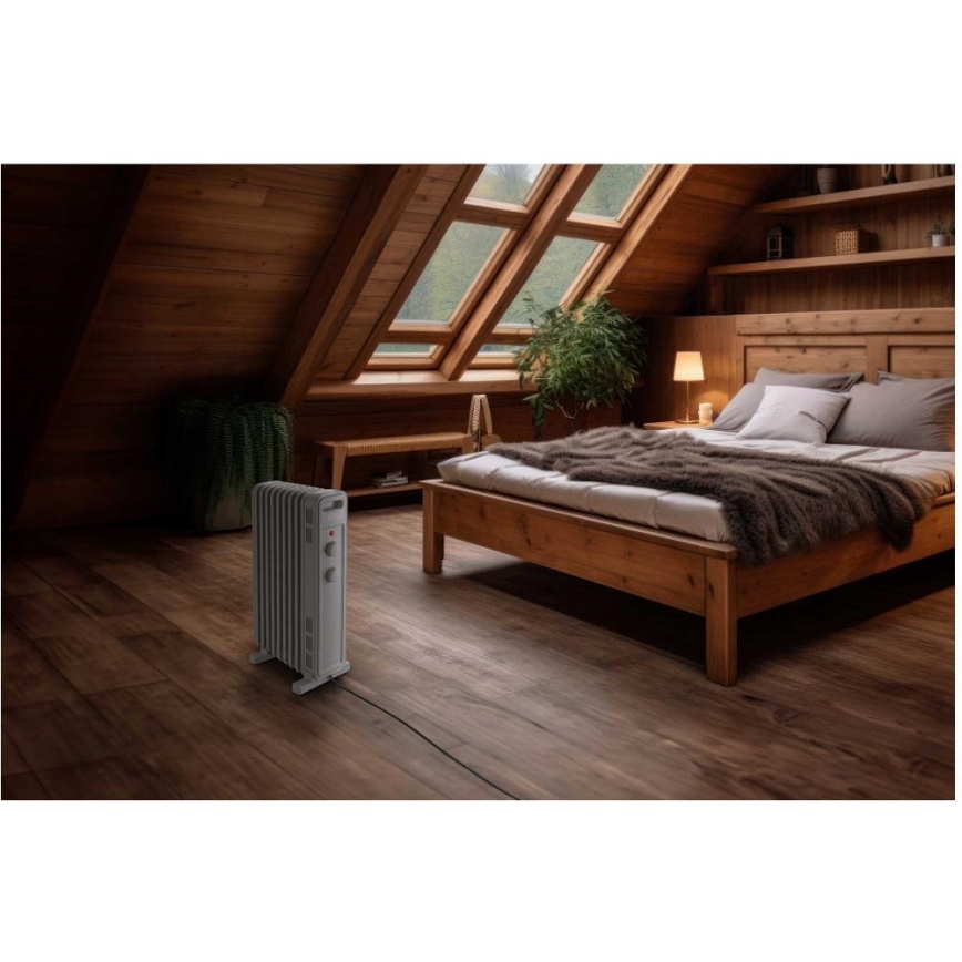 Sencor - Olejový ohřívač s 9 žebry 800/1200/2000W/230V bílá