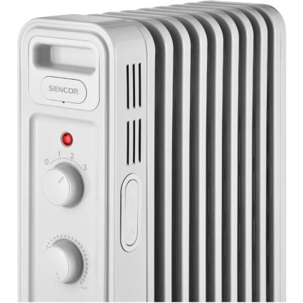 Sencor - Olejový ohřívač s 9 žebry 800/1200/2000W/230V bílá