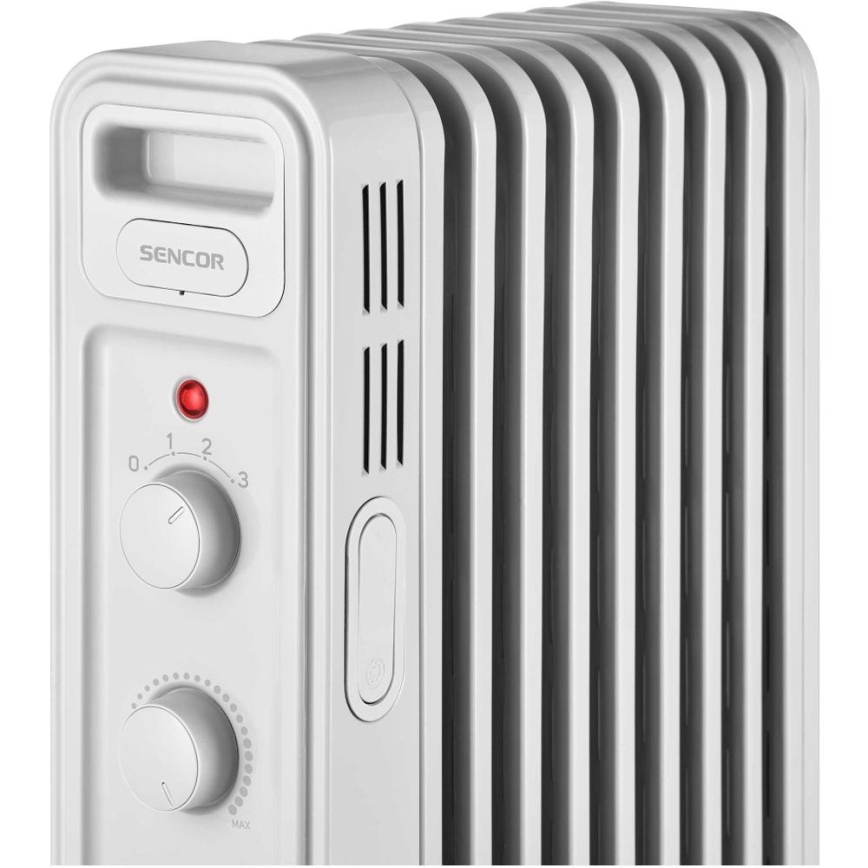 Sencor - Olejový ohřívač s 9 žebry 800/1200/2000W/230V bílá