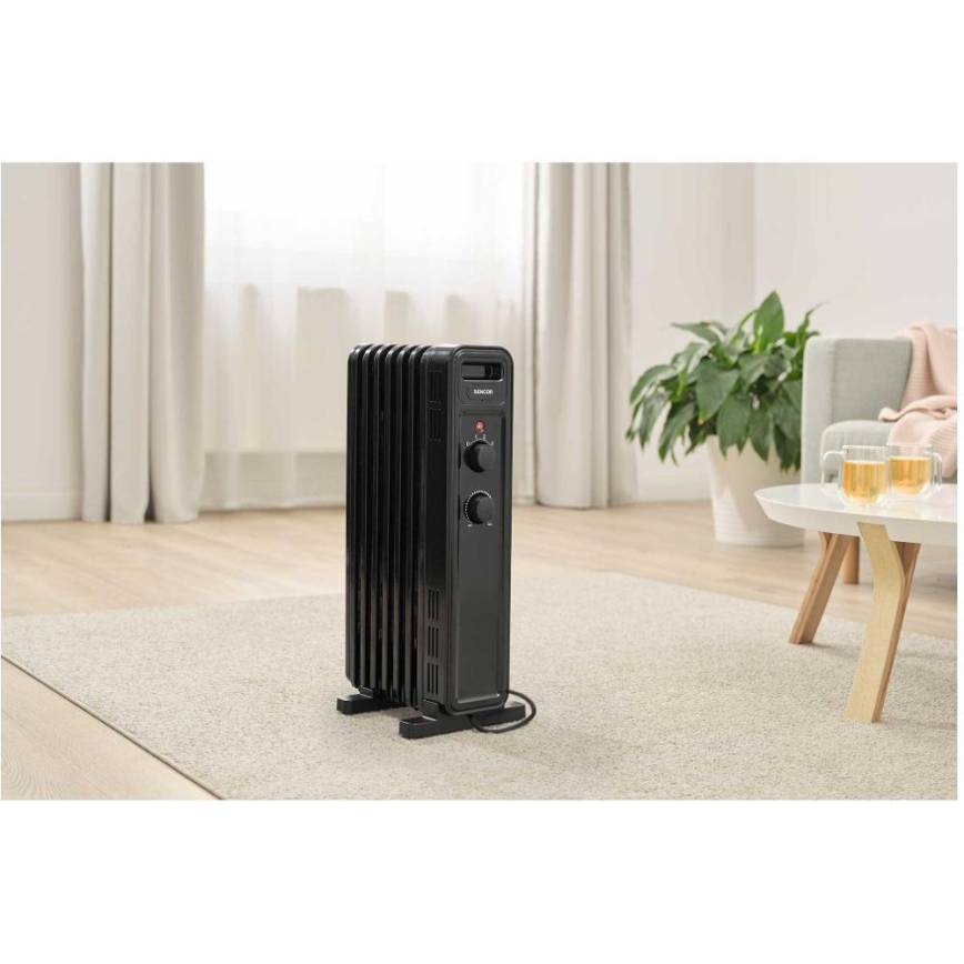 Sencor - Olejový ohřívač se 7 žebry 600/900/1500W/230V černá
