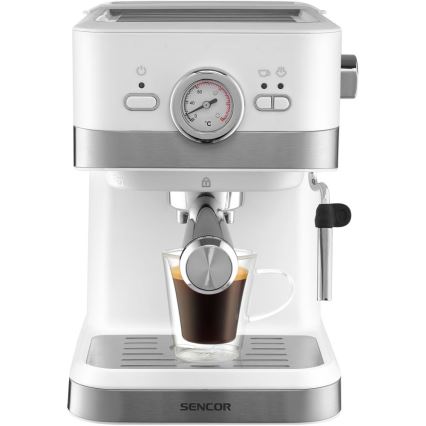 Sencor - Pákový kávovar espresso 1050W/230V bílá/matný chrom
