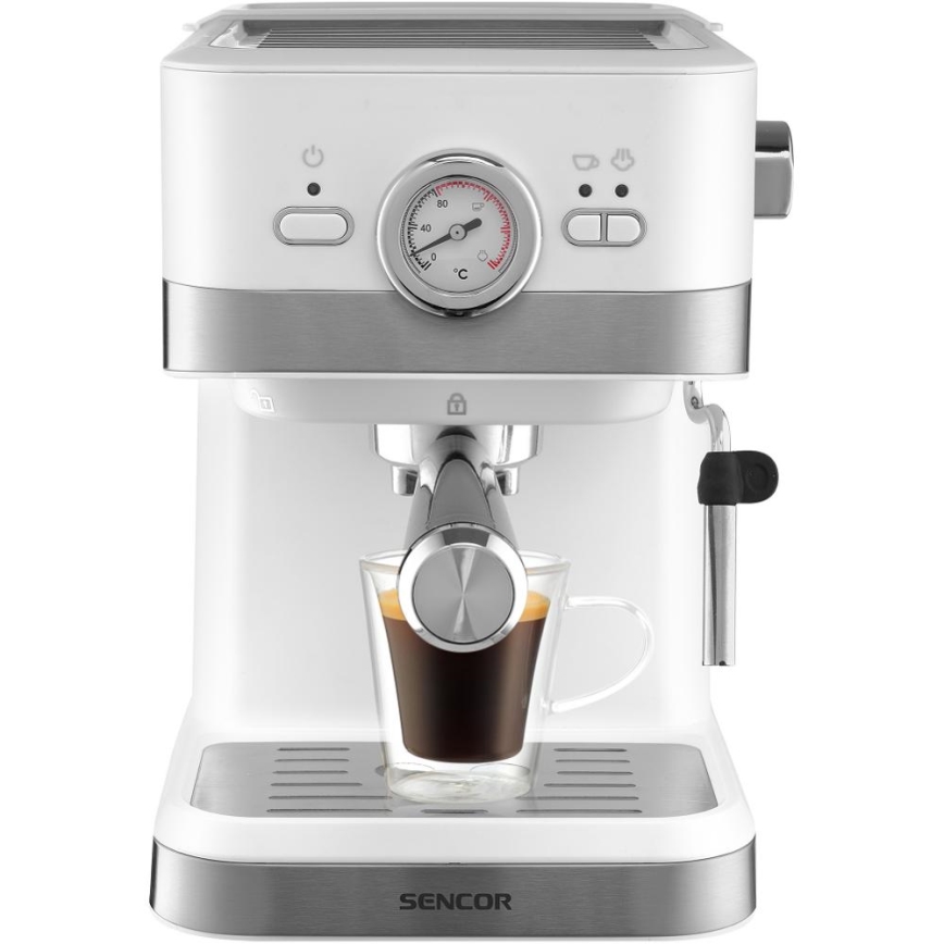 Sencor - Pákový kávovar espresso 1050W/230V bílá/matný chrom