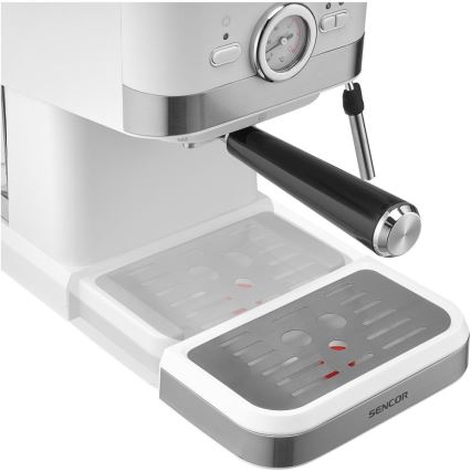 Sencor - Pákový kávovar espresso 1050W/230V bílá/matný chrom