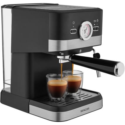 Sencor - Pákový kávovar espresso 1050W/230V černá/matný chrom