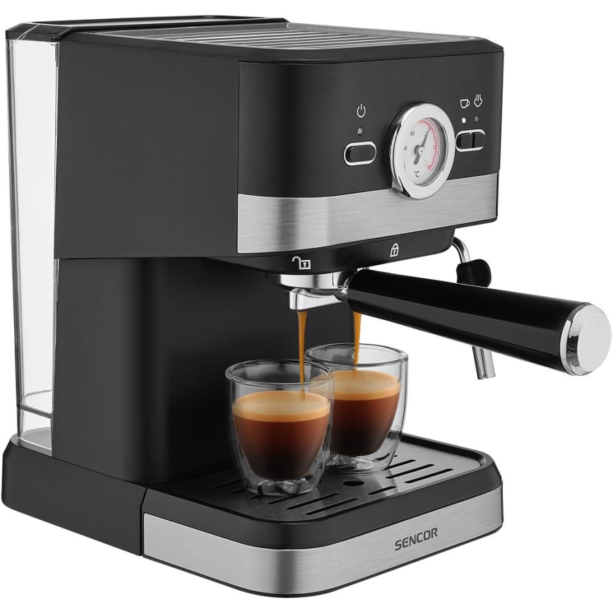 Sencor - Pákový kávovar espresso 1050W/230V černá/matný chrom