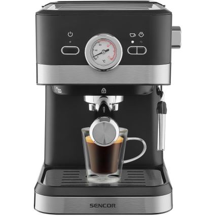 Sencor - Pákový kávovar espresso 1050W/230V černá/matný chrom