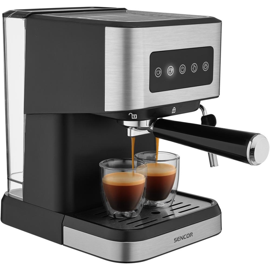 Sencor - Pákový kávovar espresso 1050W/230V černá/matný chrom