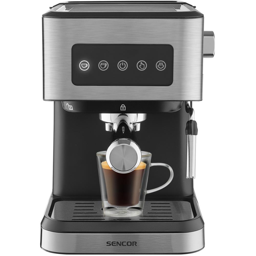 Sencor - Pákový kávovar espresso 1050W/230V černá/matný chrom