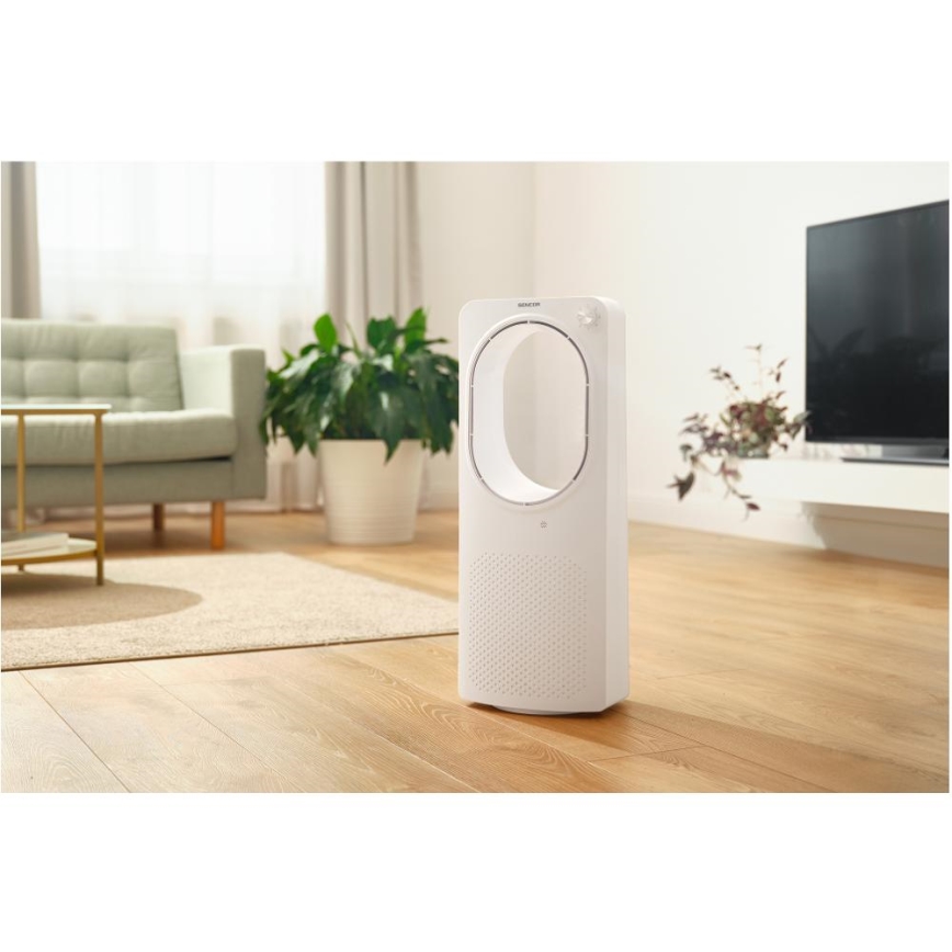 Sencor - Podlahový bezvrtulový ventilátor 50W/230V bílá