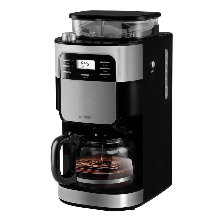 Sencor - Překapávací kávovar 1,5 l s LCD displejem 900W/230V