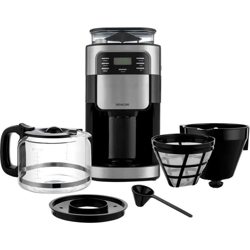 Sencor - Překapávací kávovar 1,5 l s LCD displejem 900W/230V
