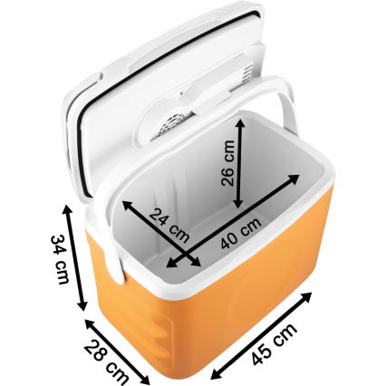 Sencor - Přenosná autochladnička 22 l 45W/12V oranžová/bílá